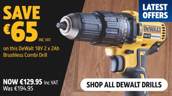 Save €65 Inc VAT on this DeWalt 18V 2 x 2Ah Brushless Combi Drill. Shop all DeWalt Drills