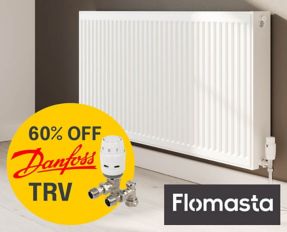 Danfoss TRV only €12.95 Inc VAT when bought with any Flomasta Central Heating Radiator
