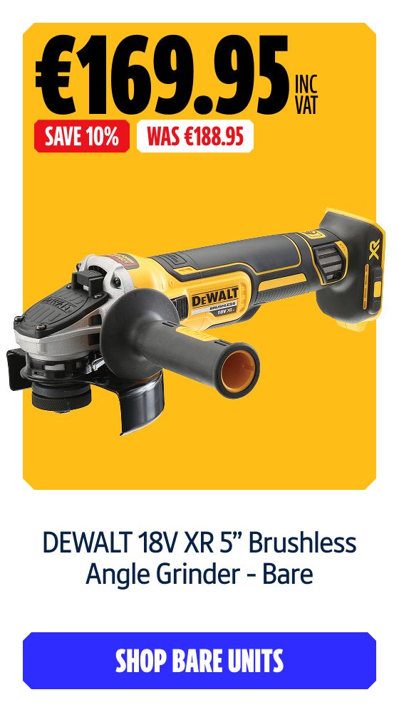 Save 10% on this DEWALT 18V XR 5” Brushless Angle Grinder - Bare. Shop Bare Units