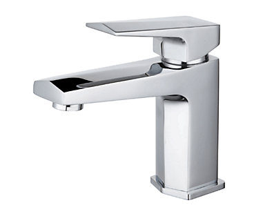 Monobloc Kitchen Sink Tap Mixer Twin Cross Head Knobs Chrome Basin Brass Faucet 