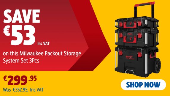Save €53 Inc VAT on this Milwaukee Packout Storage System Set 3Pcs