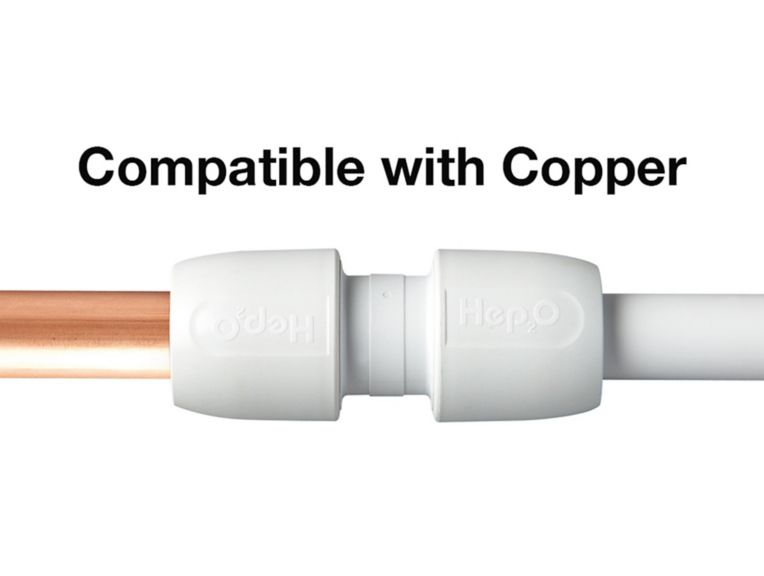 Compatible with copper Hep2O can connect directly to copper so is ideal for repair or refurbishment projects.
