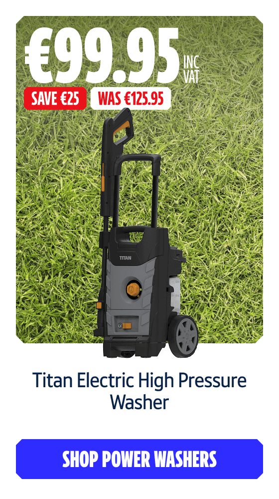 Save €25 Inc VAT on this Titan Electric High Pressure Washer. Shop Power Washers