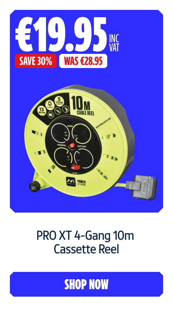 Save 30% on this PRO XT 4-Gang 10m Cassette Reel. Shop Now