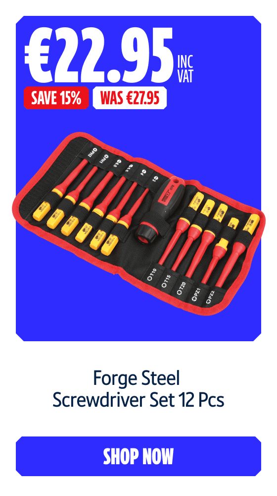 Save 15% on this Forge Steel Screwdriver Set 12 Pcs. Shop Now