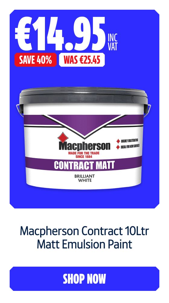 Save 40% on this Macpherson Contract 10Ltr Matt Emulsion Paint. Shop Now