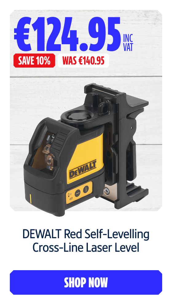 Save 10% on this DEWALT Red Self-Levelling Cross-Line Laser Level. Shop Now