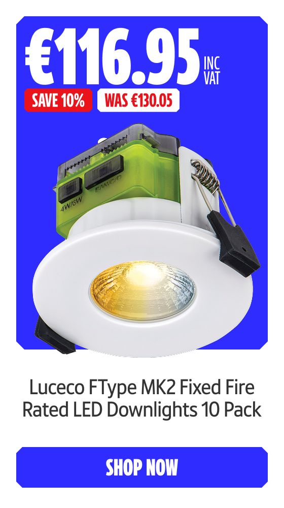 Save 10% on this Luceco FType MK2 Fixed Fire Rated LED Downlights 10 Pack. Shop Now