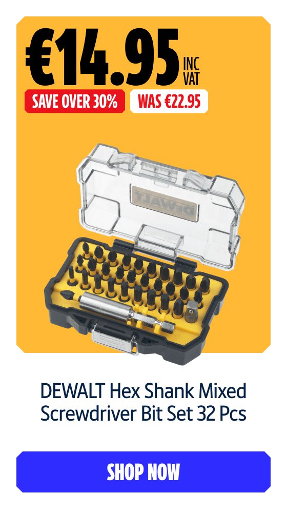 Save Over 30% on this DEWALT Hex Shank Mixed Screwdriver Bit Set 32 Pcs. Shop Now