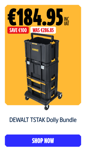 Save €100 Inc VAT on this DEWALT TSTAK Dolly Bundle. Shop Now