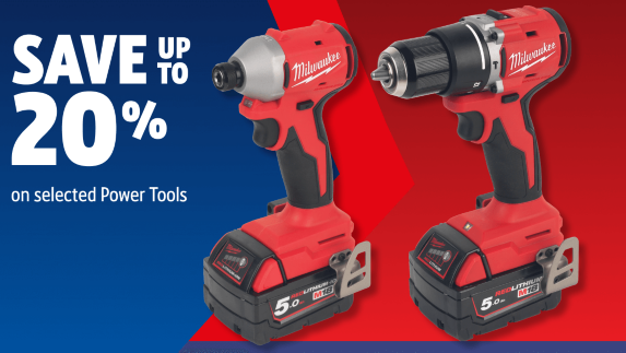 Save up to 20% on selected Power Tools