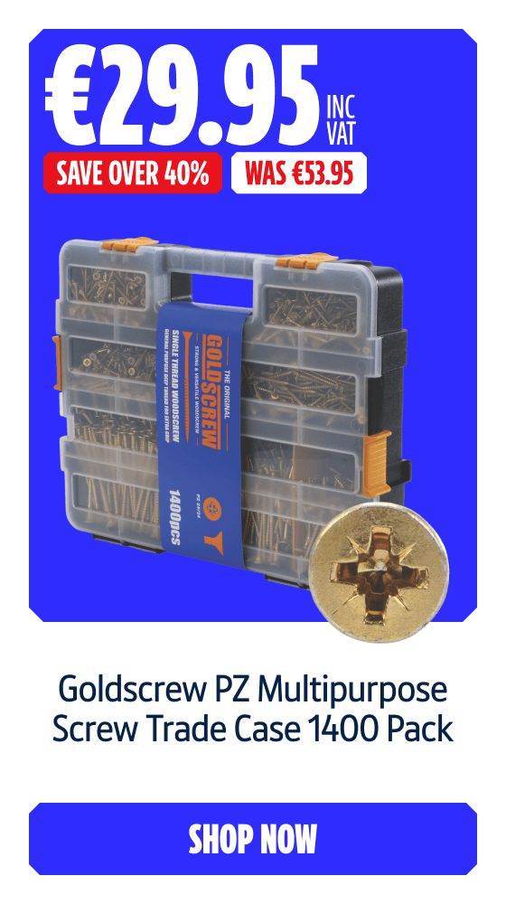 Save Over 40% on this  Goldscrew PZ Multipurpose Screw Trade Case 1400 Pack. Shop Now