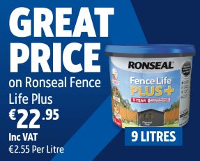 Great Price on Ronseal Fence Life Plus €22.95 Inc VAT. Shop the Range