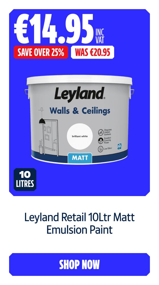 Save over 25% on this Leyland Retail 10Ltr Matt Emulsion Paint. Shop Now