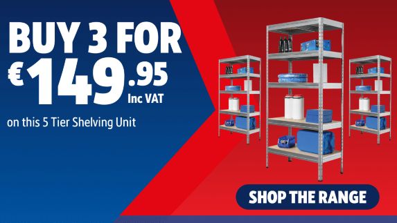Buy 3 for €149.95 Inc VAT on this 5 Tier Shelving Unit, Shop the range