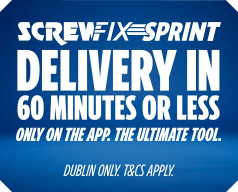 Screwfix Sprint. Delivery in 60 minutes or less. Find Out More